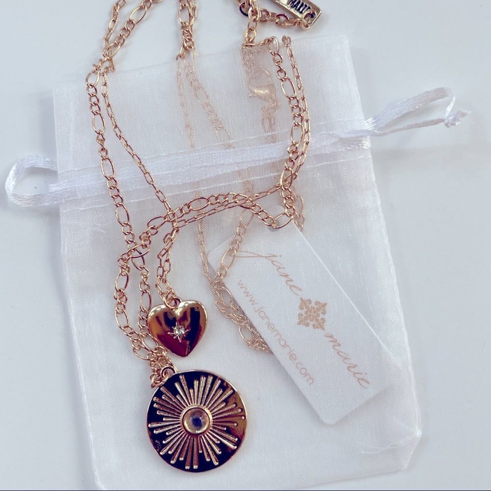 Cinde Layered Charm Necklace by Jane Marie • NWT - Picture 4 of 4